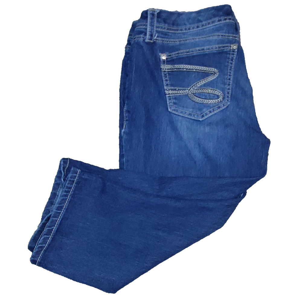 Seven7 Women’s Blue Denim Jeans 3 Quarter Lenght Size 8 BG13